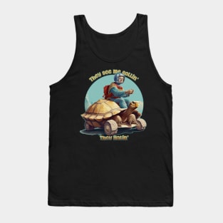 They See Me Rollin' They Hatin' Funny Turtle Rider Tank Top